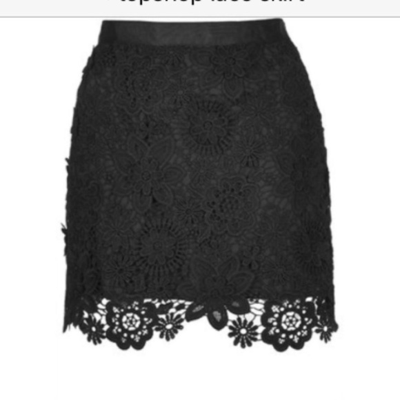 Topshop black crochet mini skirt size 2 - Picture 2 of 8